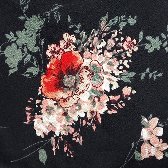 Unique Vintage Smak Parlour Black Multicolor Floral Bow Long Sleeve Mini Dress M - Picture 5 of 9